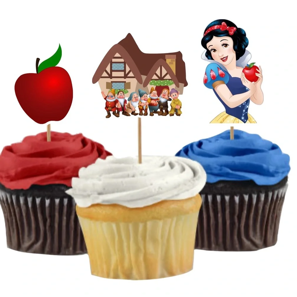 Snow White themed Cupcake Toppers